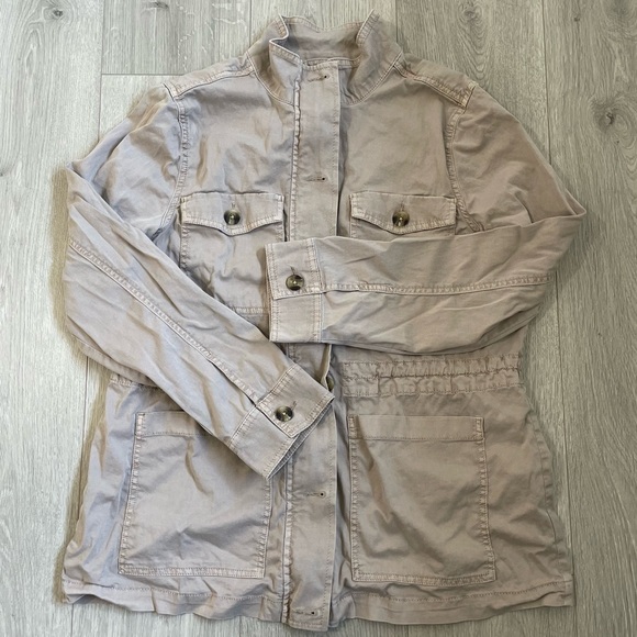 Sonoma • Light Brown Fall Utility Jacket Cinch Waist - Picture 6 of 13